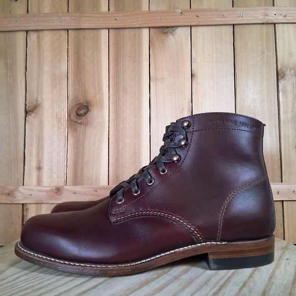 Wolverine 1000 Mile Plain Toe‎ Original Work Boots Mens 8 D Brown Leather USA main image 7